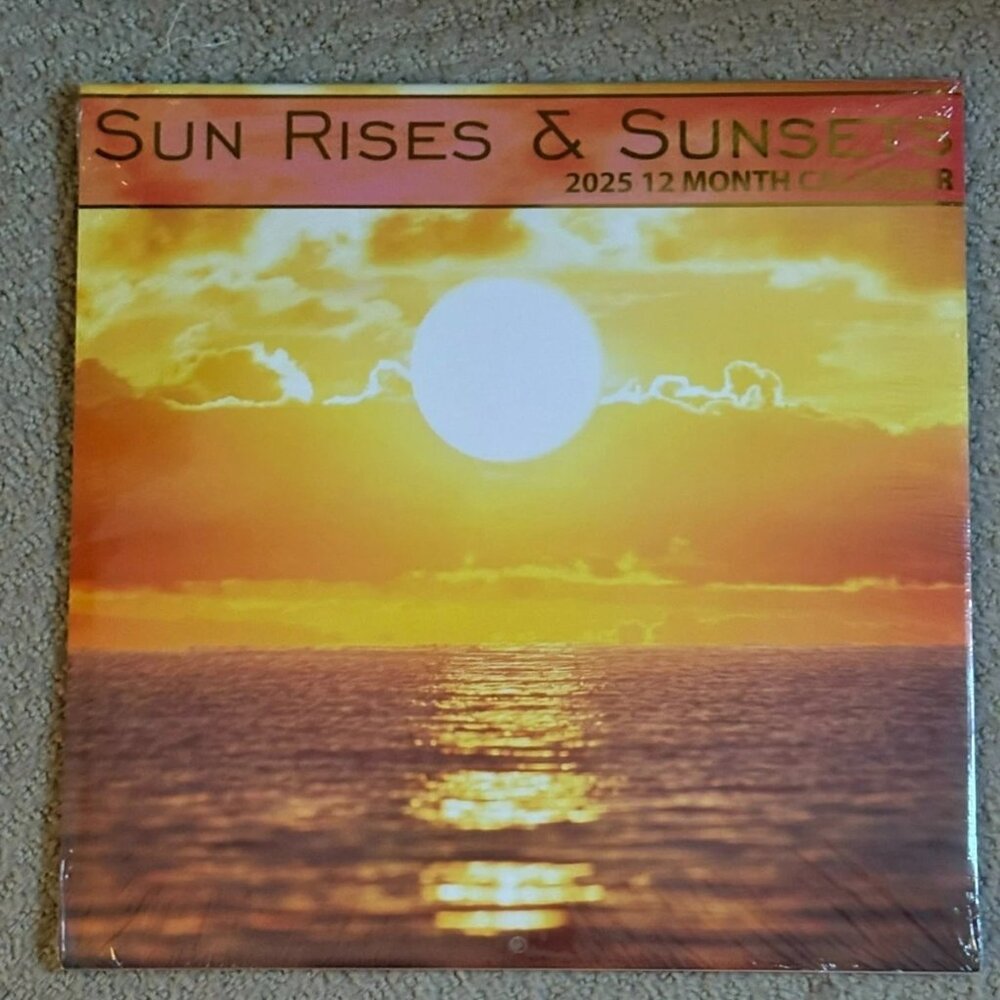 NEW 2025 Sun Rises & Sunsets Wall Calendar Nature Photography Planner Gift